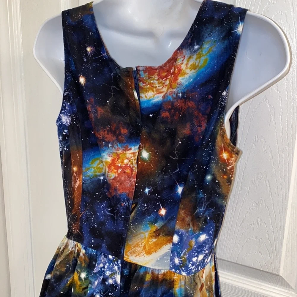 MODCLOTH Vivid Space Cosmic Print A-Line Dress Size Small Look! - Picture 8 of 10
